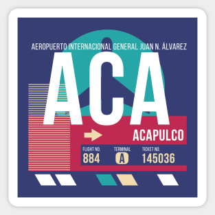 Acapulco, Mexico (ACA) Airport Code Baggage Tag E Sticker